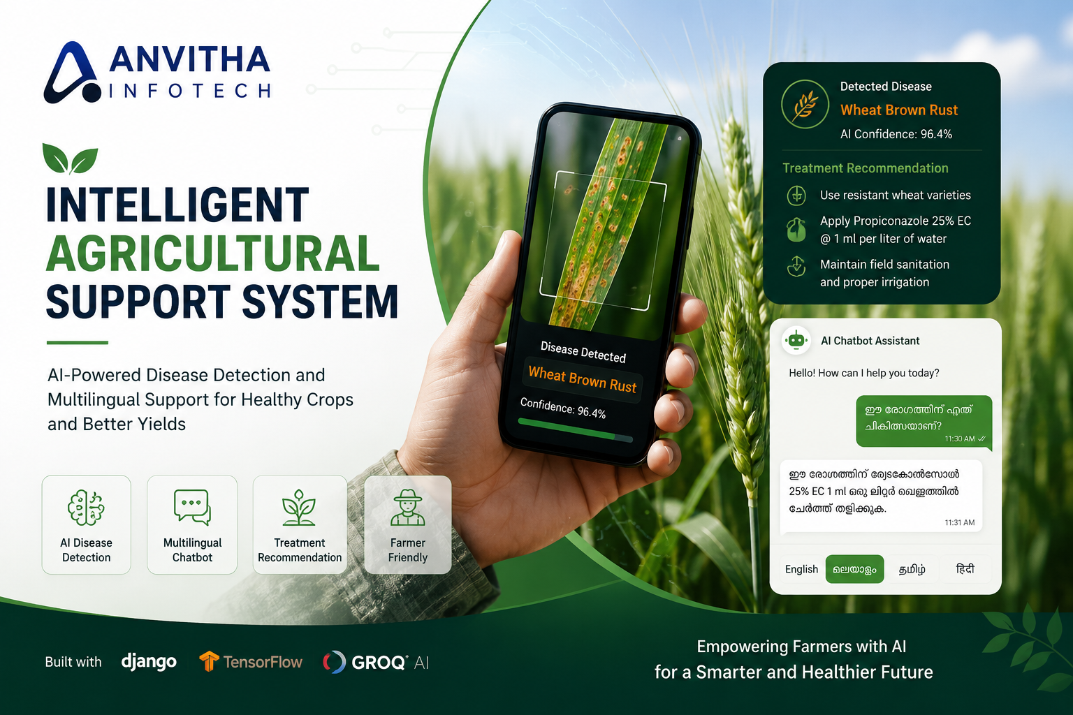 Wheat Disease Detection and Multilingual Agricultural Assistance System