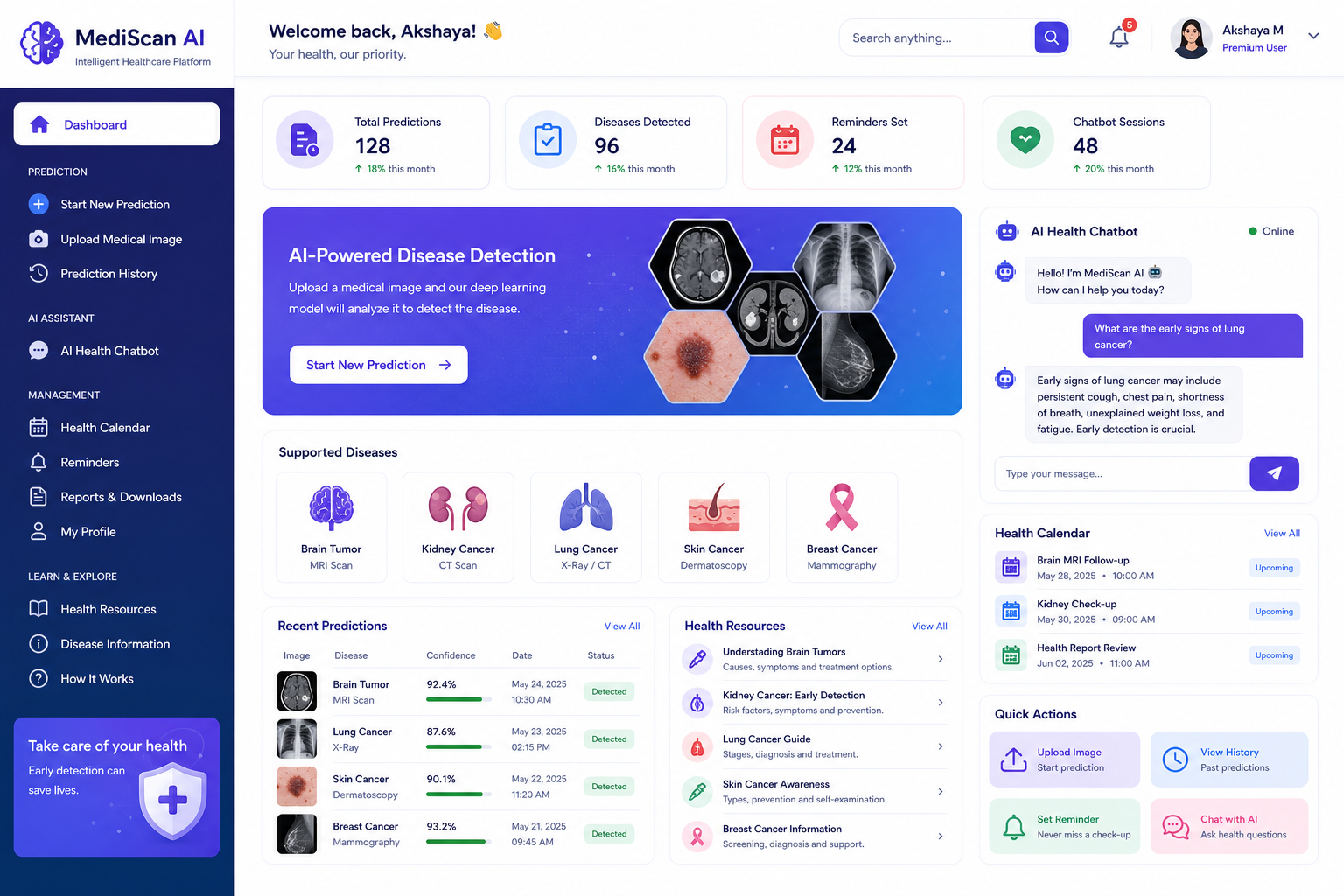 MediScan AI – Multi-Disease Medical Image Diagnosis and Health Assistance System