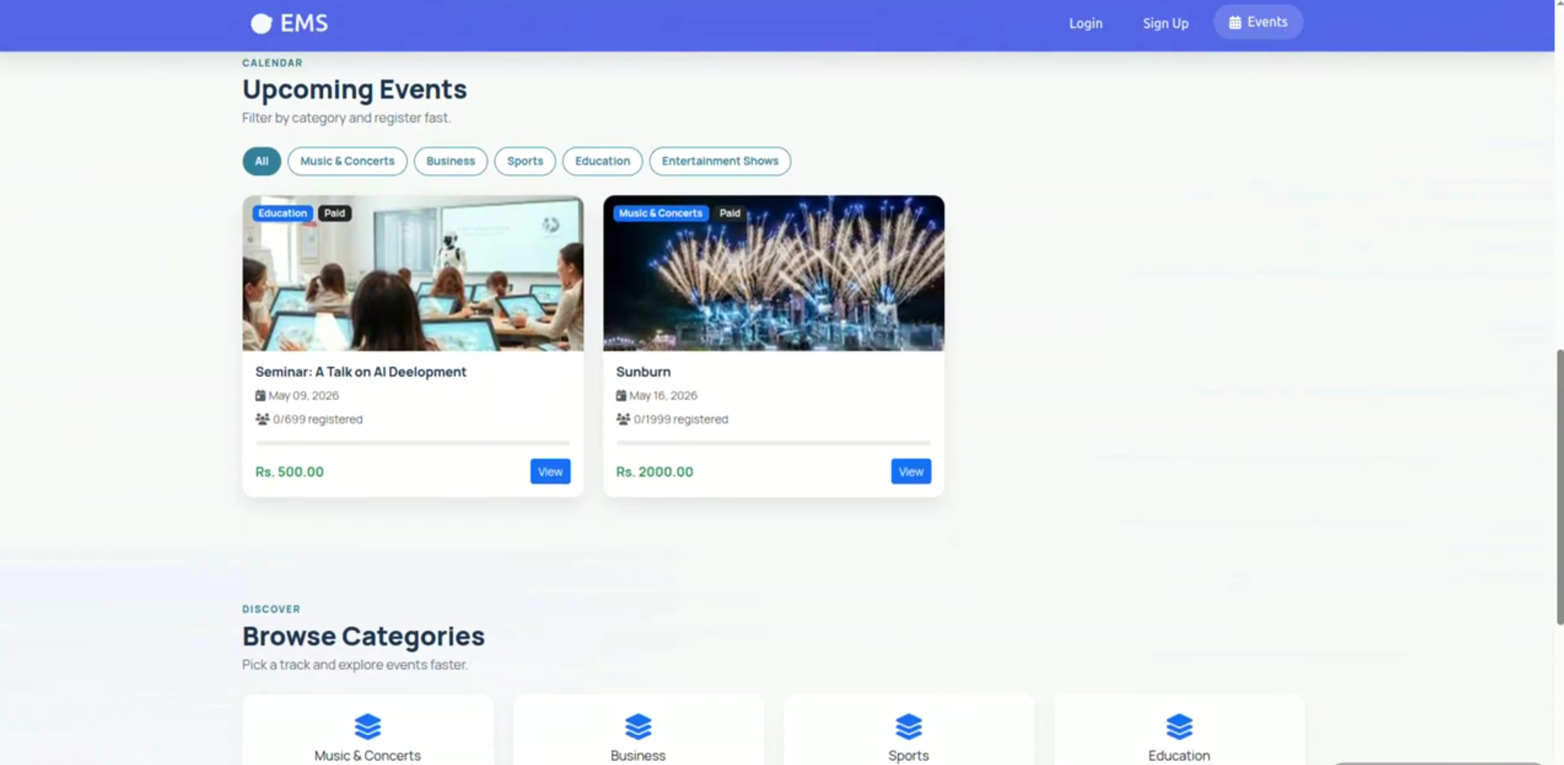 Screenshot 2 of Event Management System