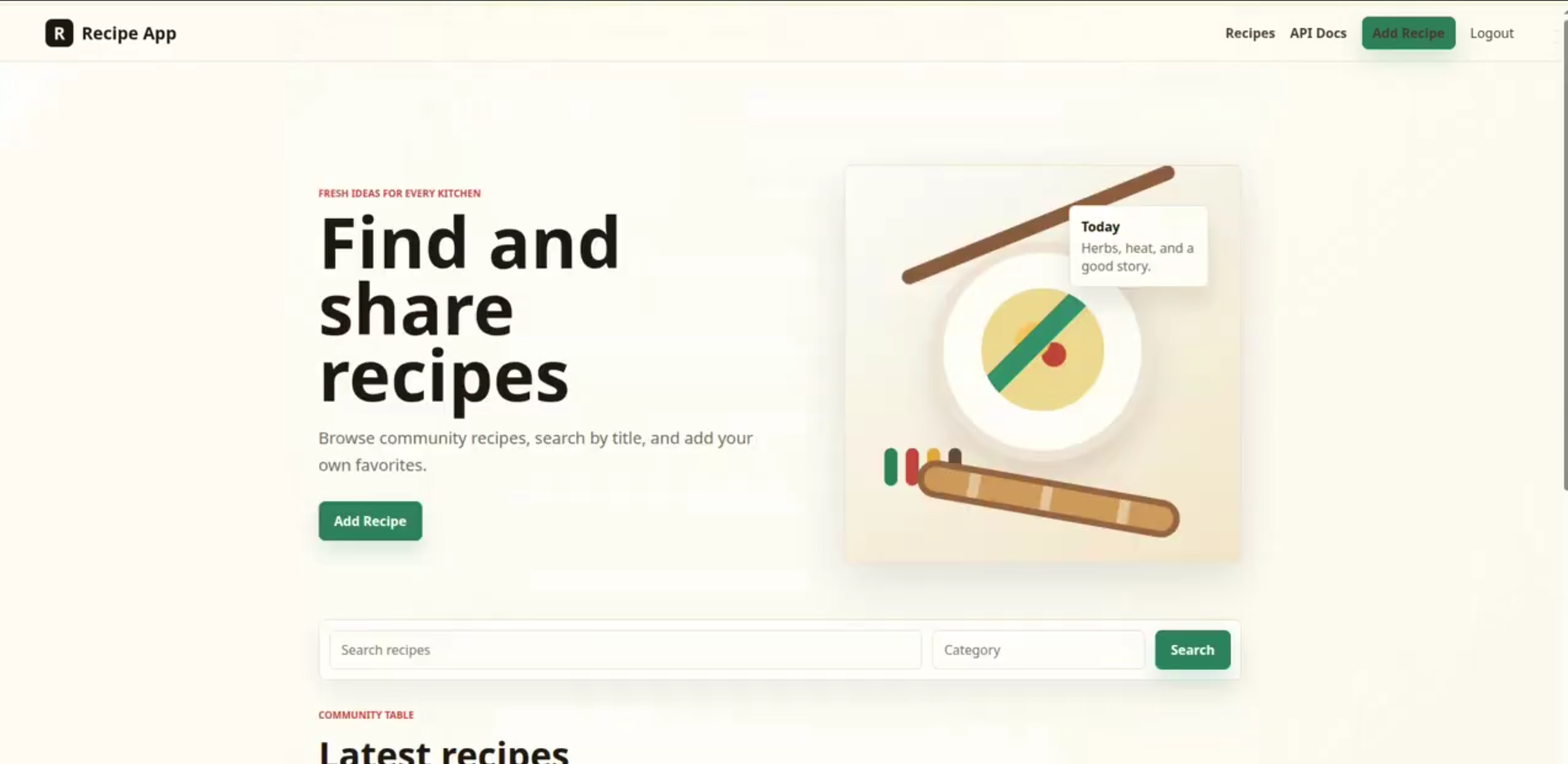 Screenshot 2 of Recipe Sharing Application
