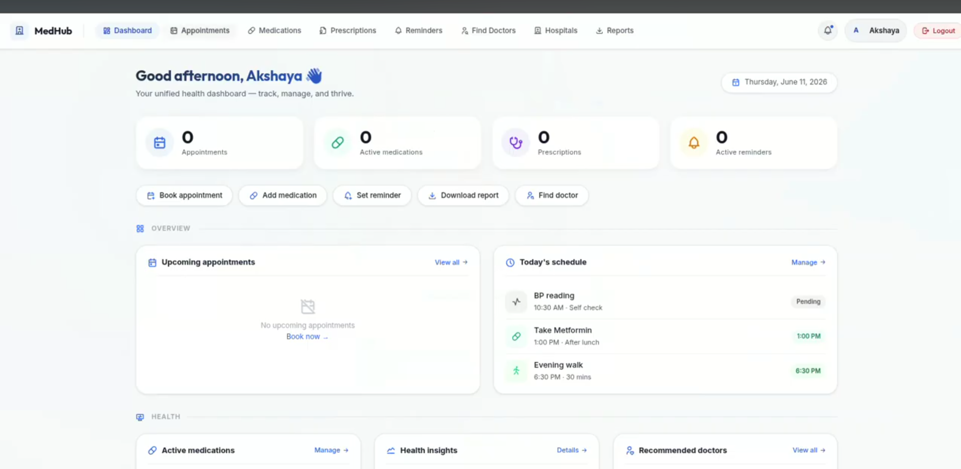 Screenshot 4 of MedHub – Smart Healthcare Appointment and Medication Management System
