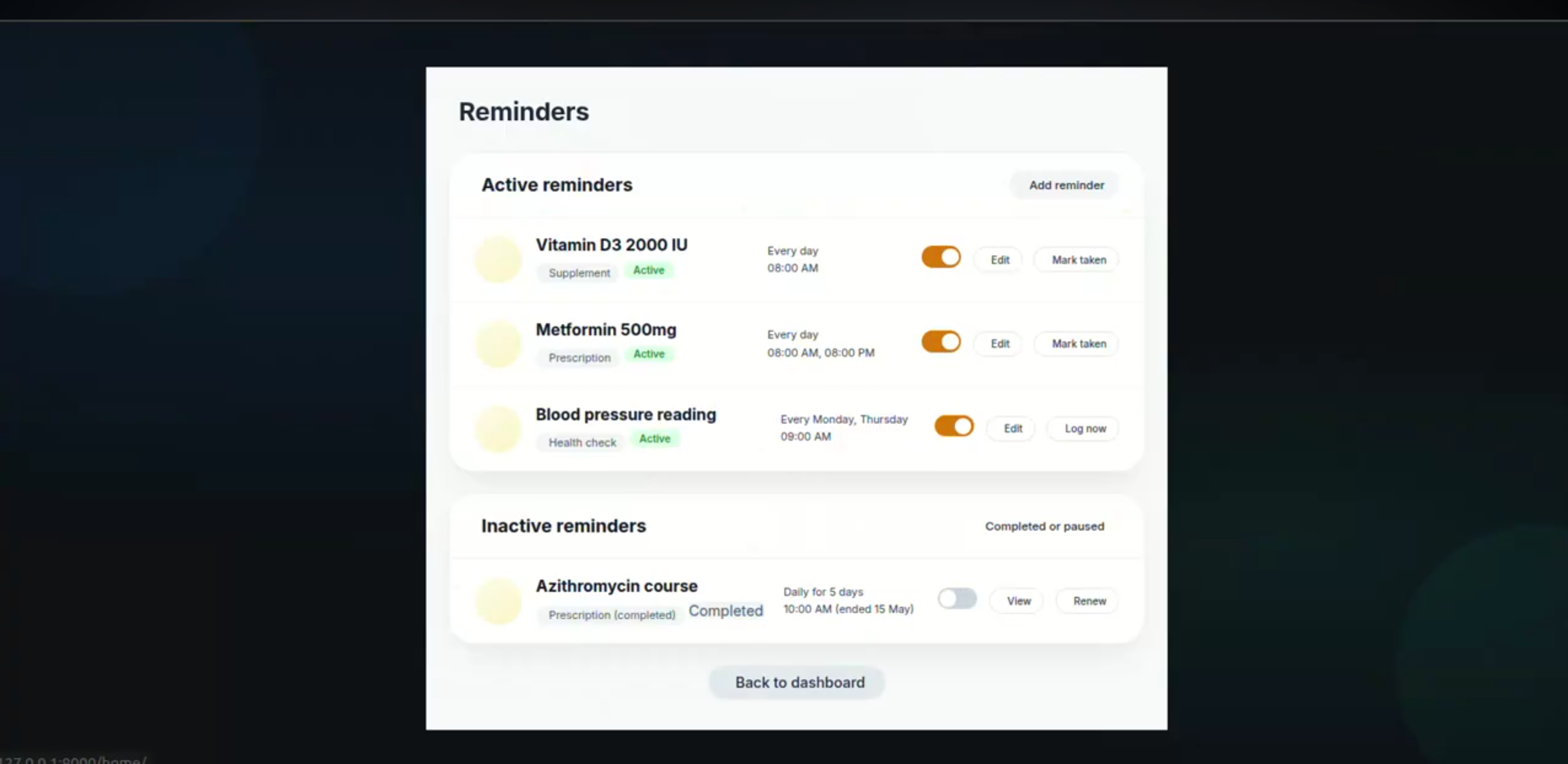 Screenshot 1 of MedHub – Smart Healthcare Appointment and Medication Management System