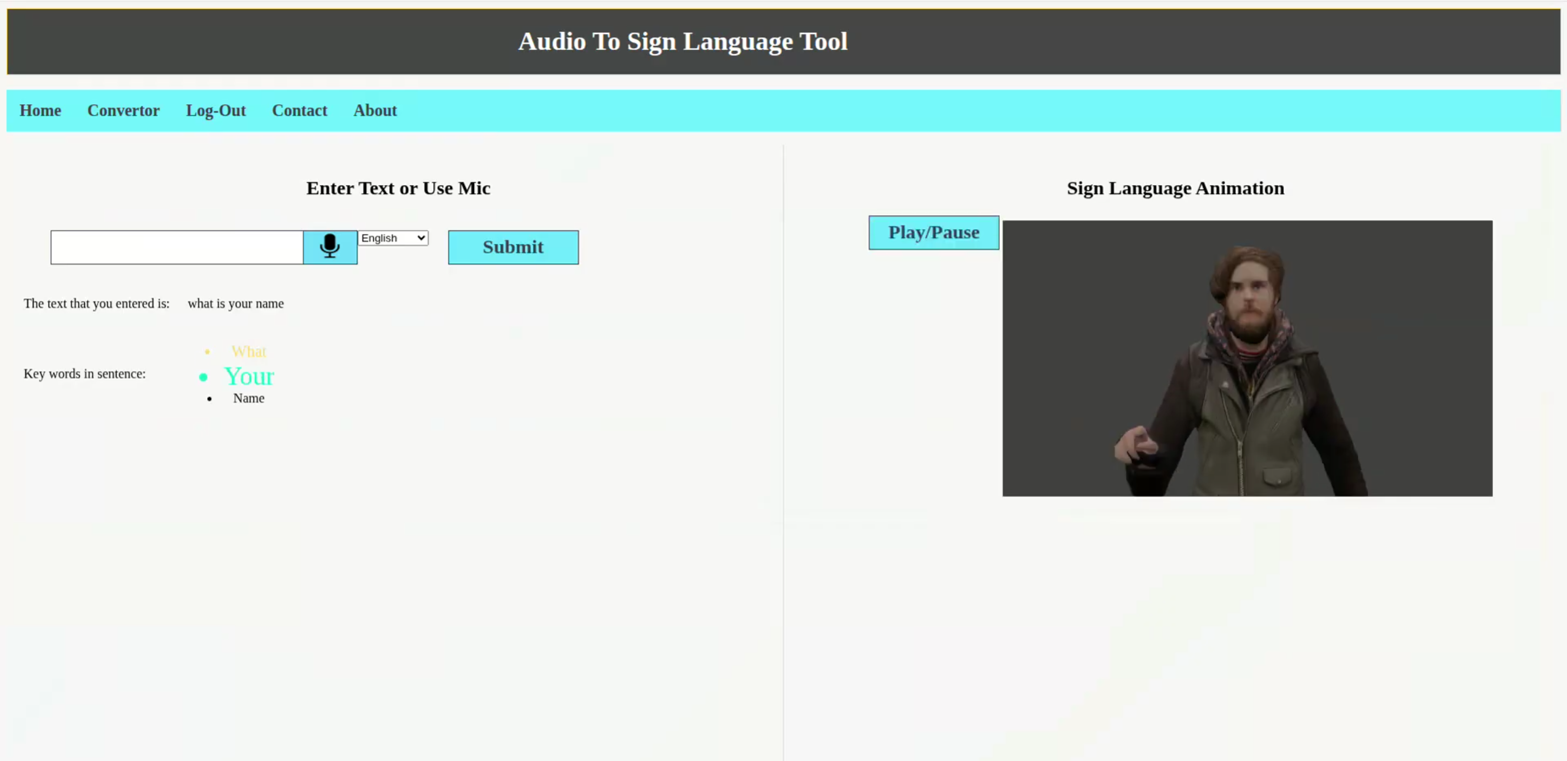 Screenshot 1 of Speech to Sign Converter
