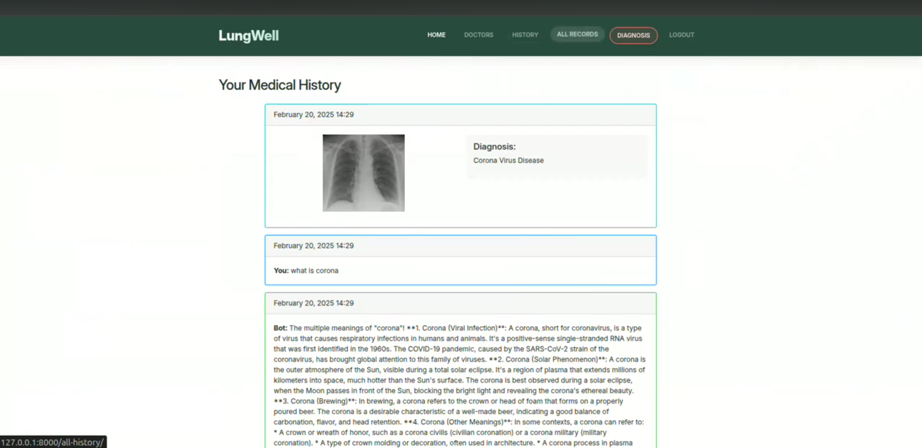 Screenshot 1 of Respiratory Disease Detection and  Medical Assistant Using Deep Learning