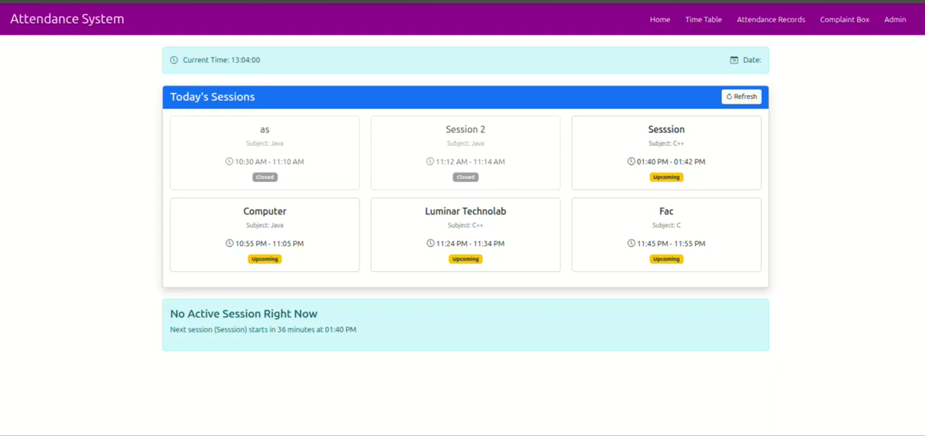 Screenshot 4 of FaceTrack – Facial Recognition Attendance Management System