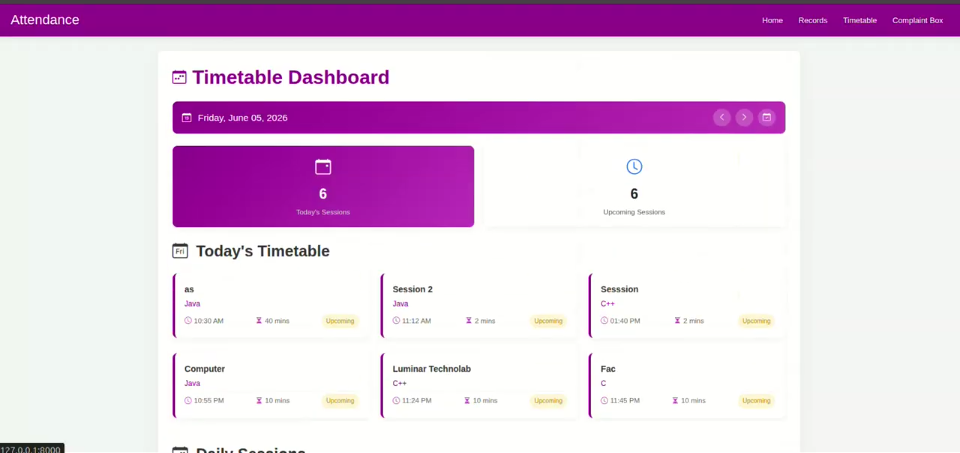 Screenshot 3 of FaceTrack – Facial Recognition Attendance Management System