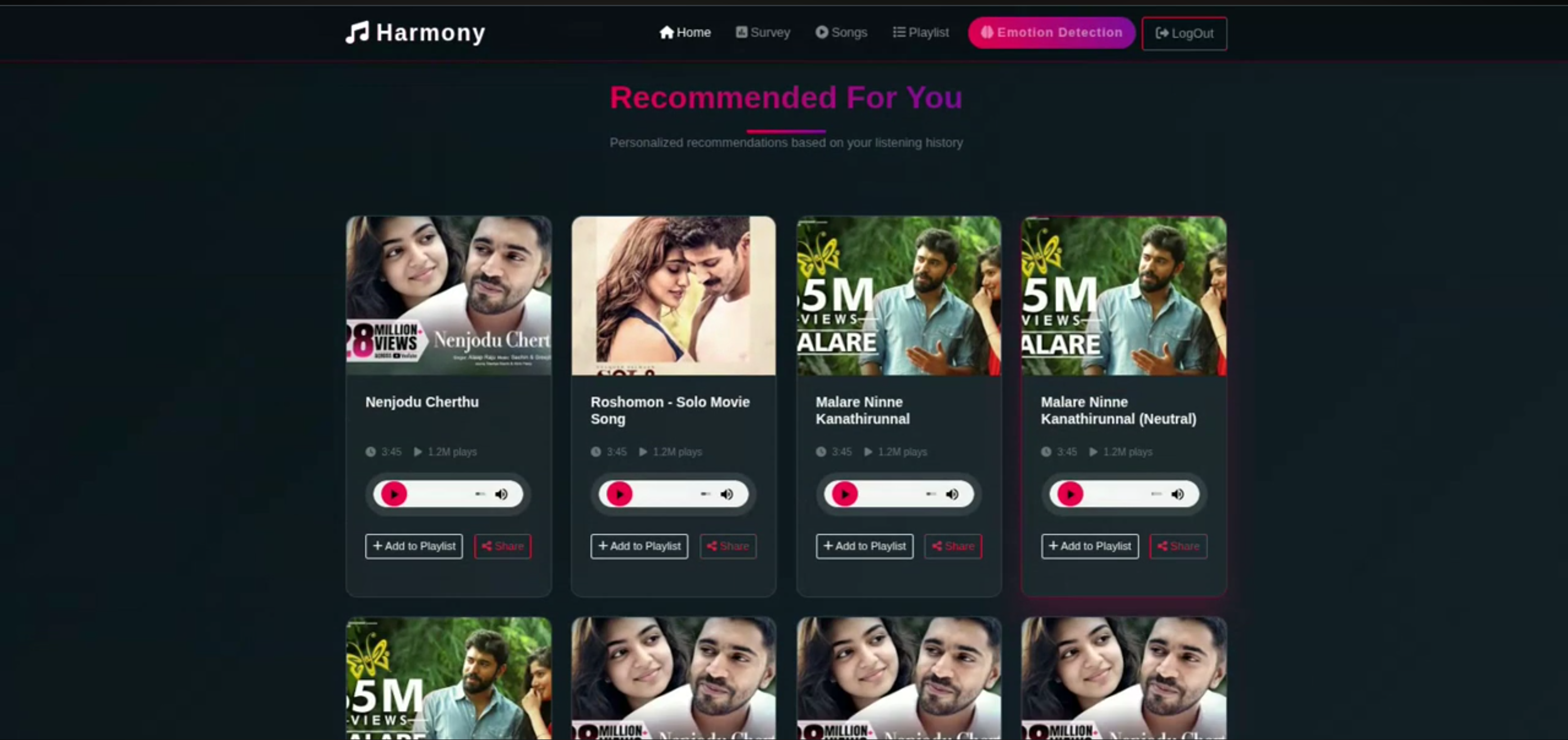 Screenshot 3 of MoodTunes - Emotion-Based Music Recommendation System