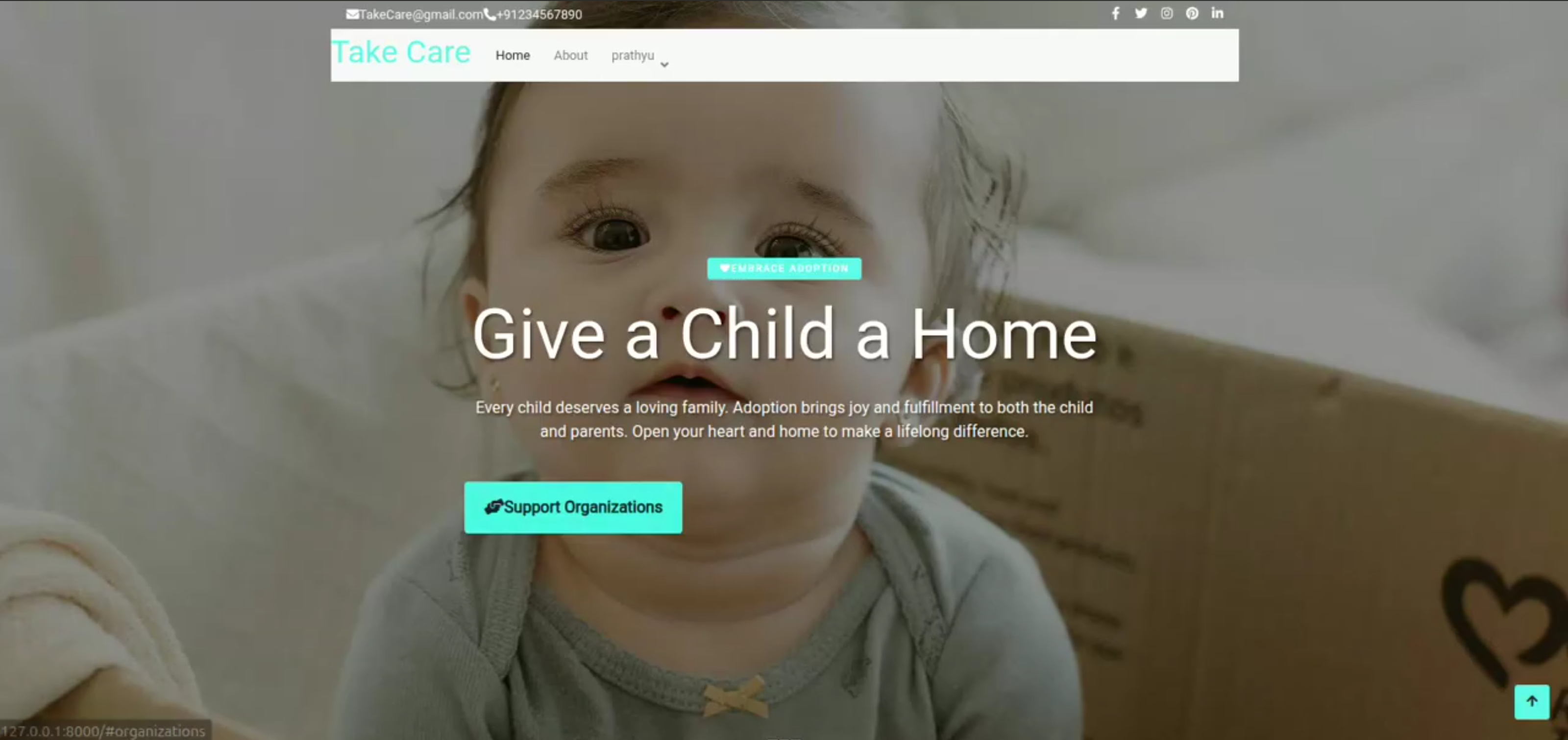 Screenshot 1 of HopeConnect – Child Adoption, Sponsorship and Charity Management System