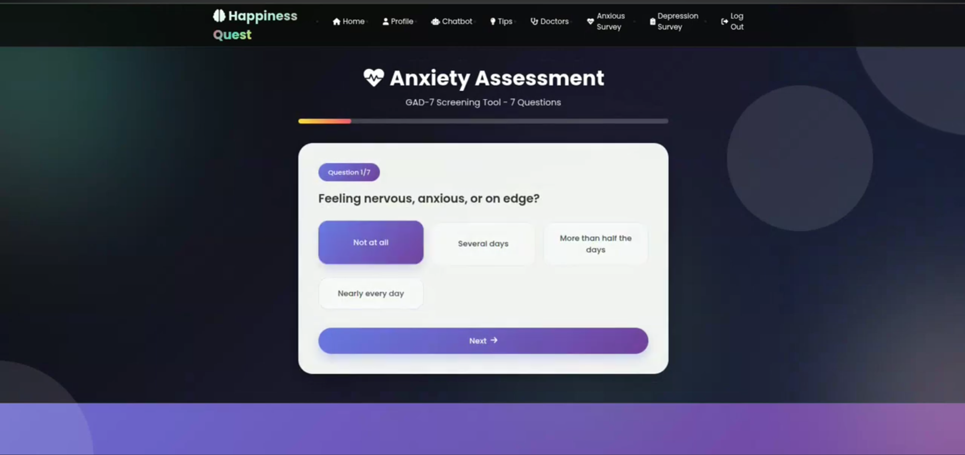 Screenshot 3 of MindEase – Mental Health Assessment and Doctor Consultation Platform
