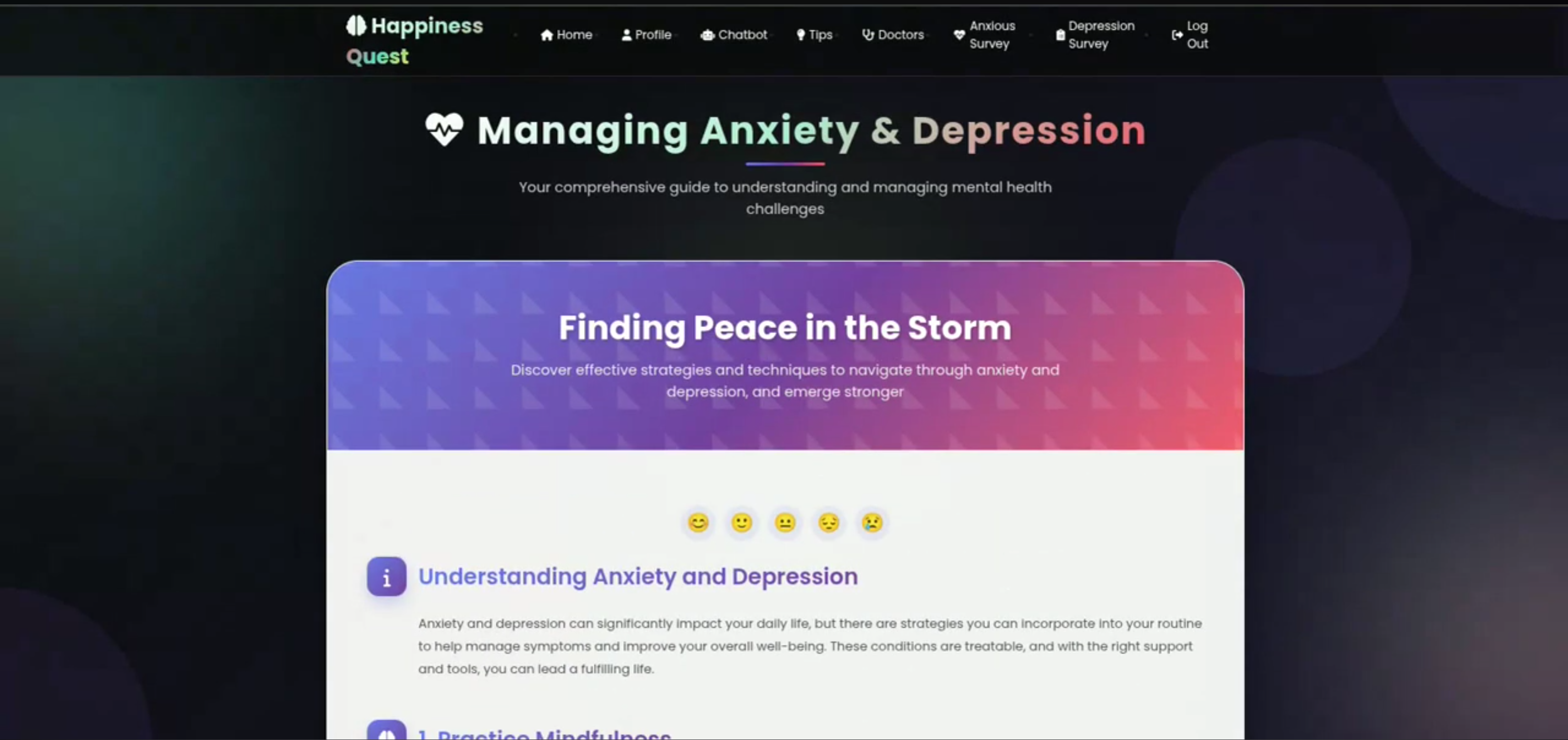 Screenshot 2 of MindEase – Mental Health Assessment and Doctor Consultation Platform