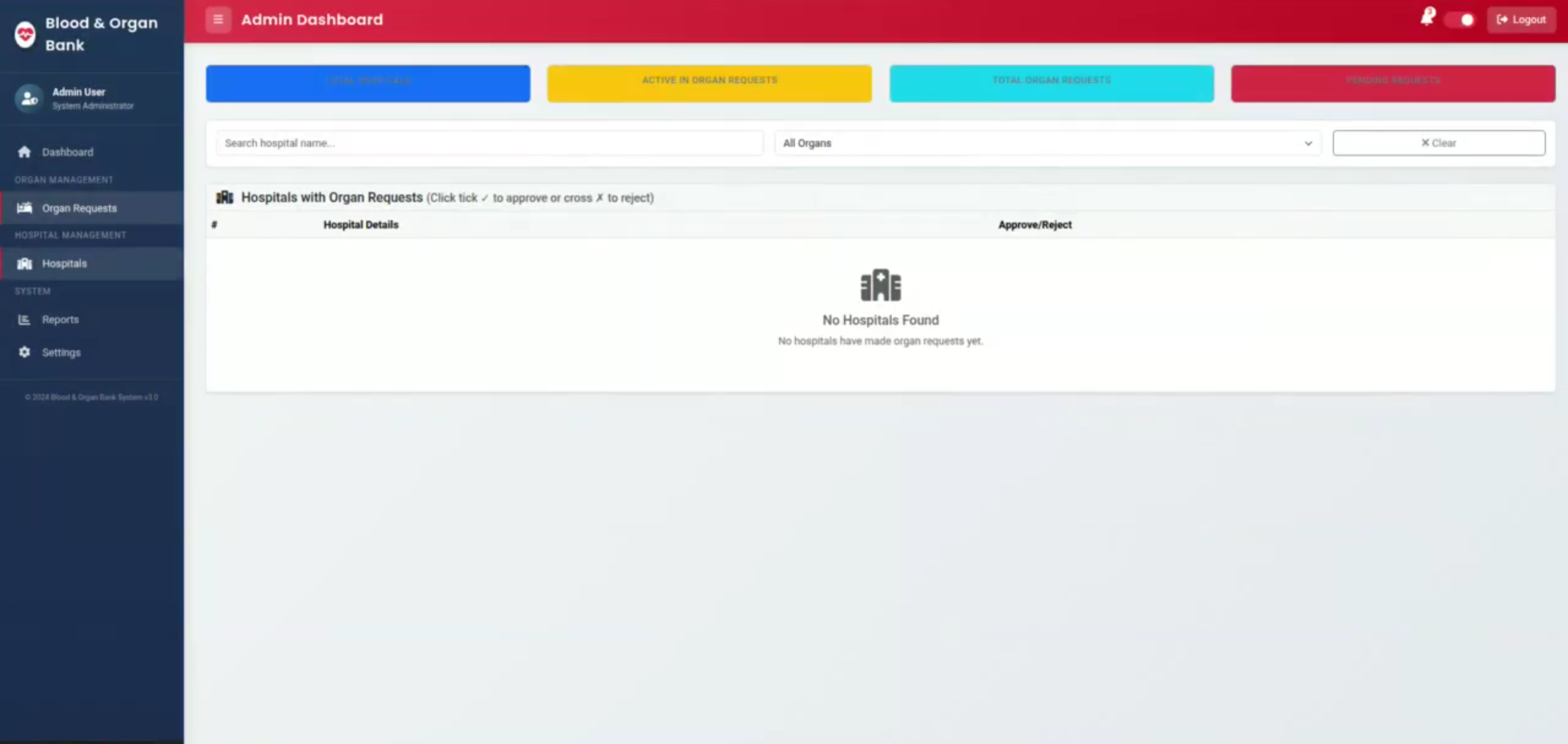 Screenshot 1 of LifeLink – Blood and Organ Donation Management System