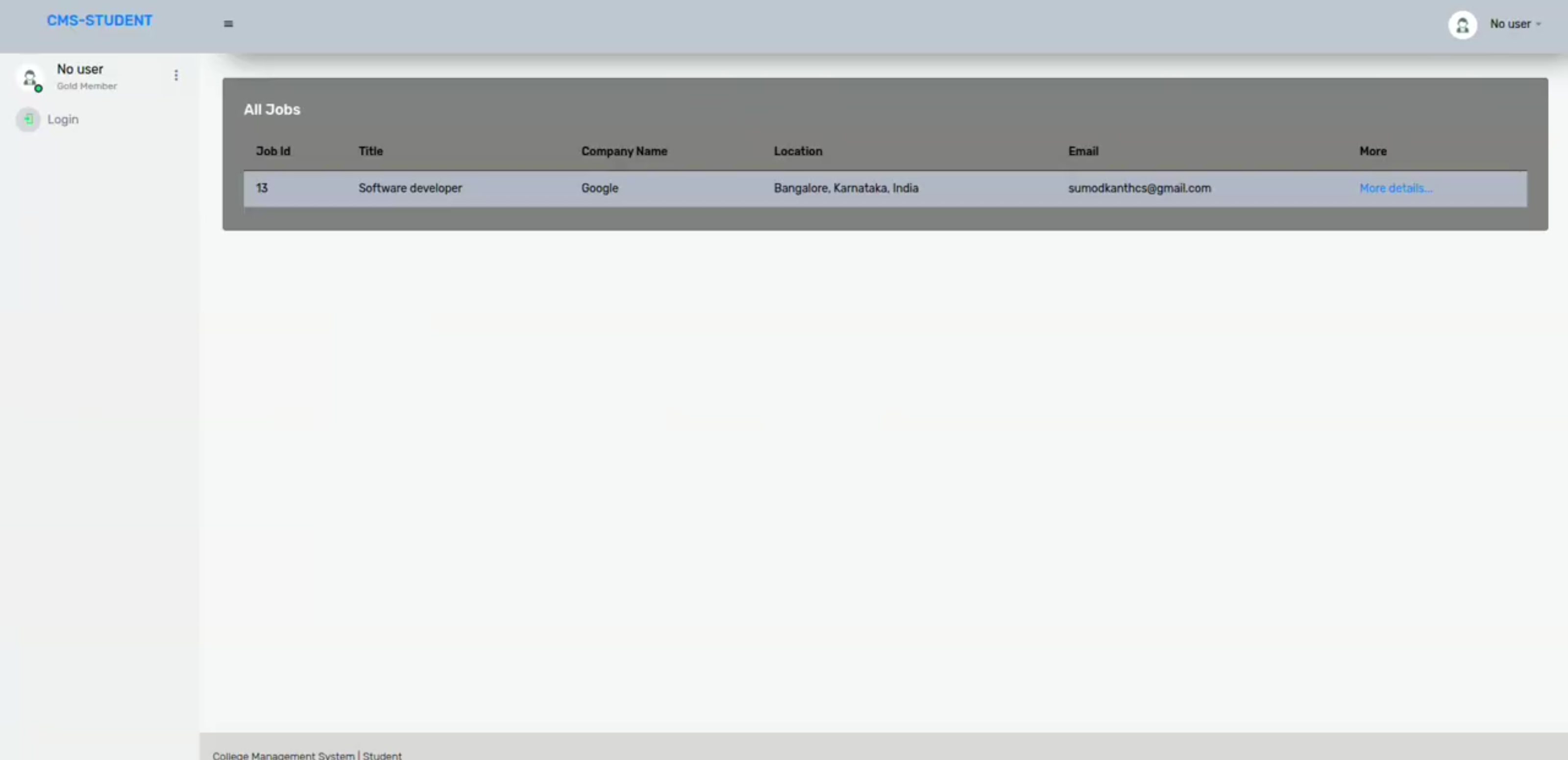 Screenshot 3 of College Management System