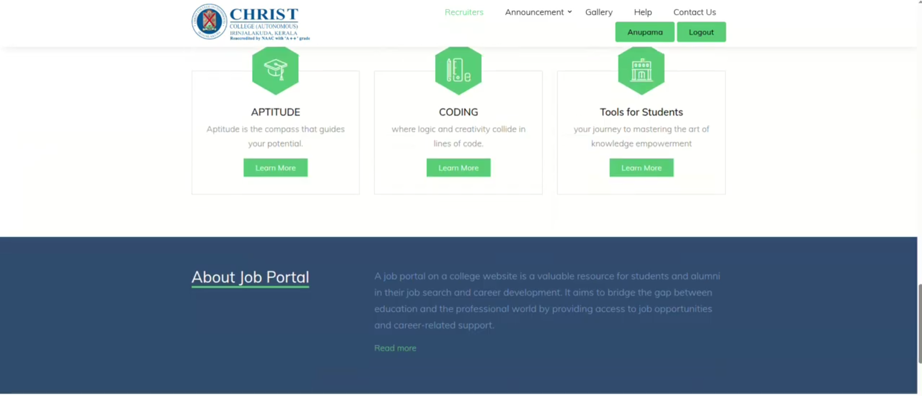 Screenshot 1 of College Management System
