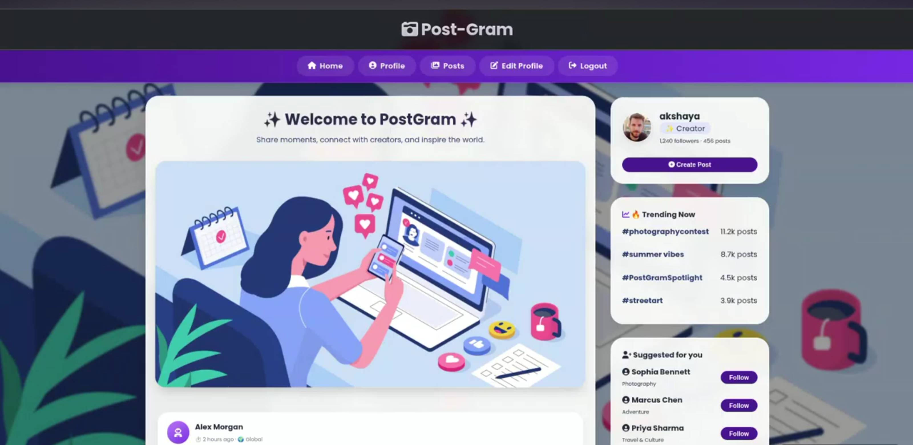 Screenshot 3 of POSTGRAM – Social Media Platform