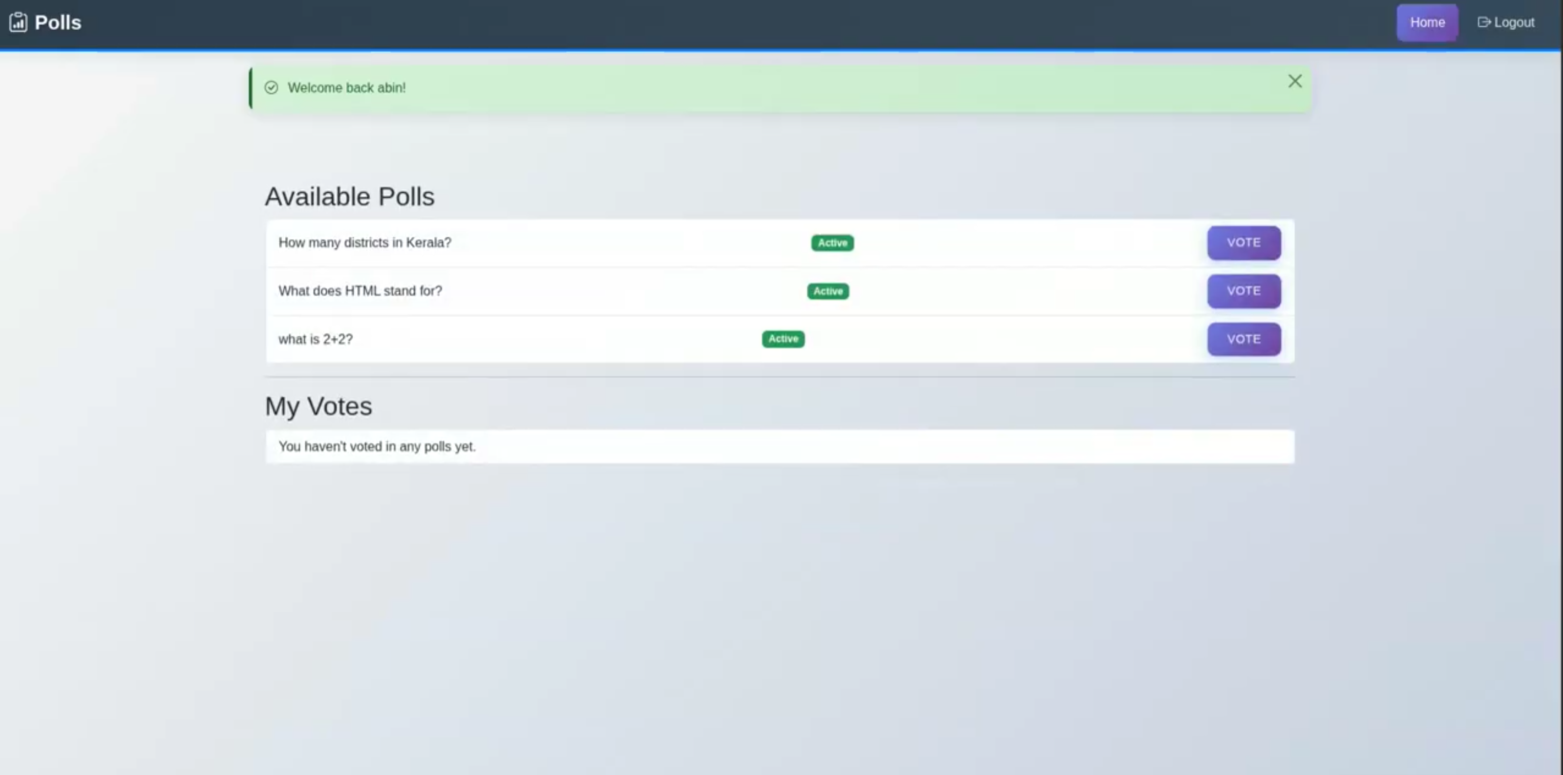 Screenshot 2 of Online Polling and Voting Management System