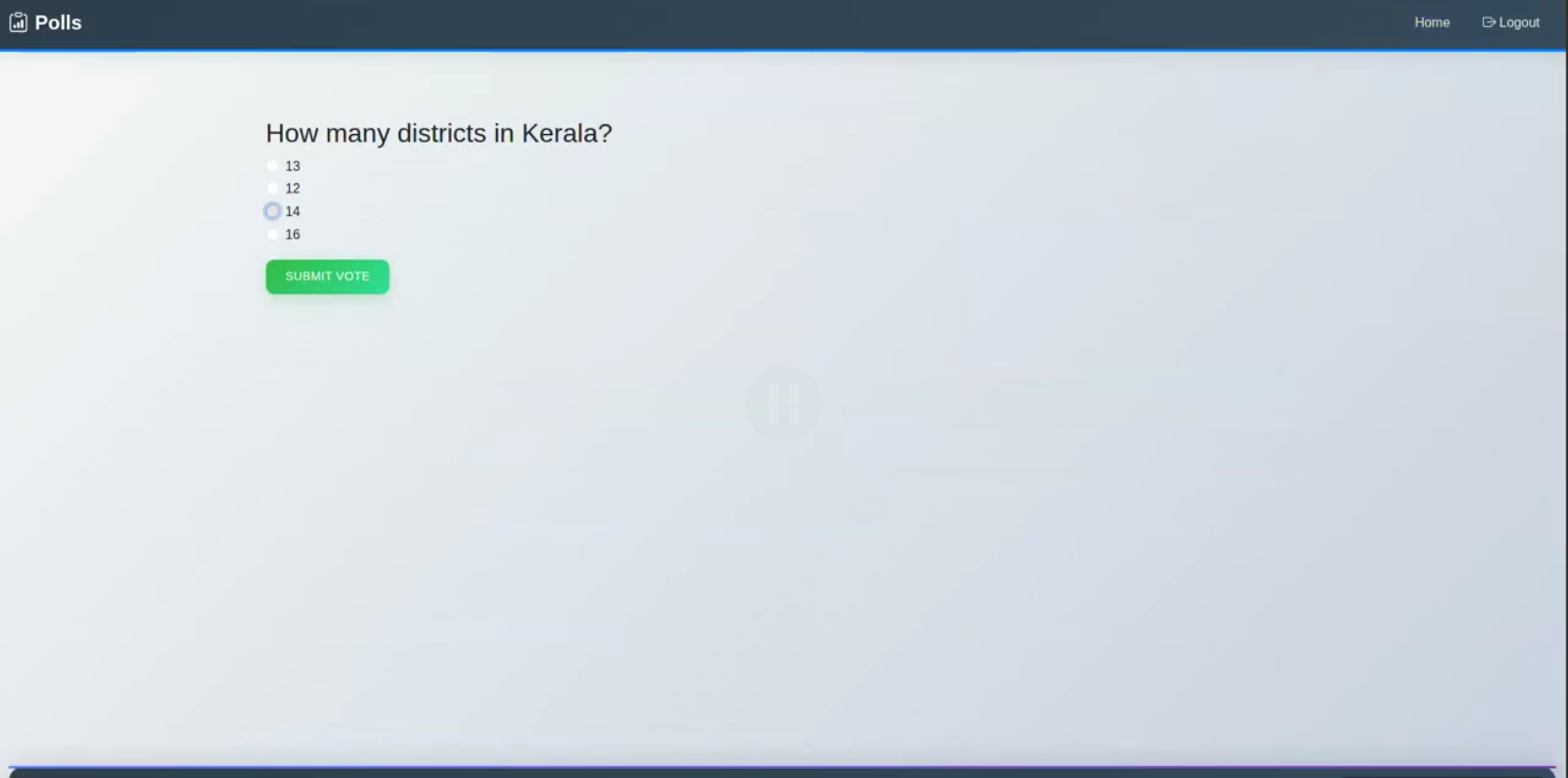 Screenshot 1 of Online Polling and Voting Management System