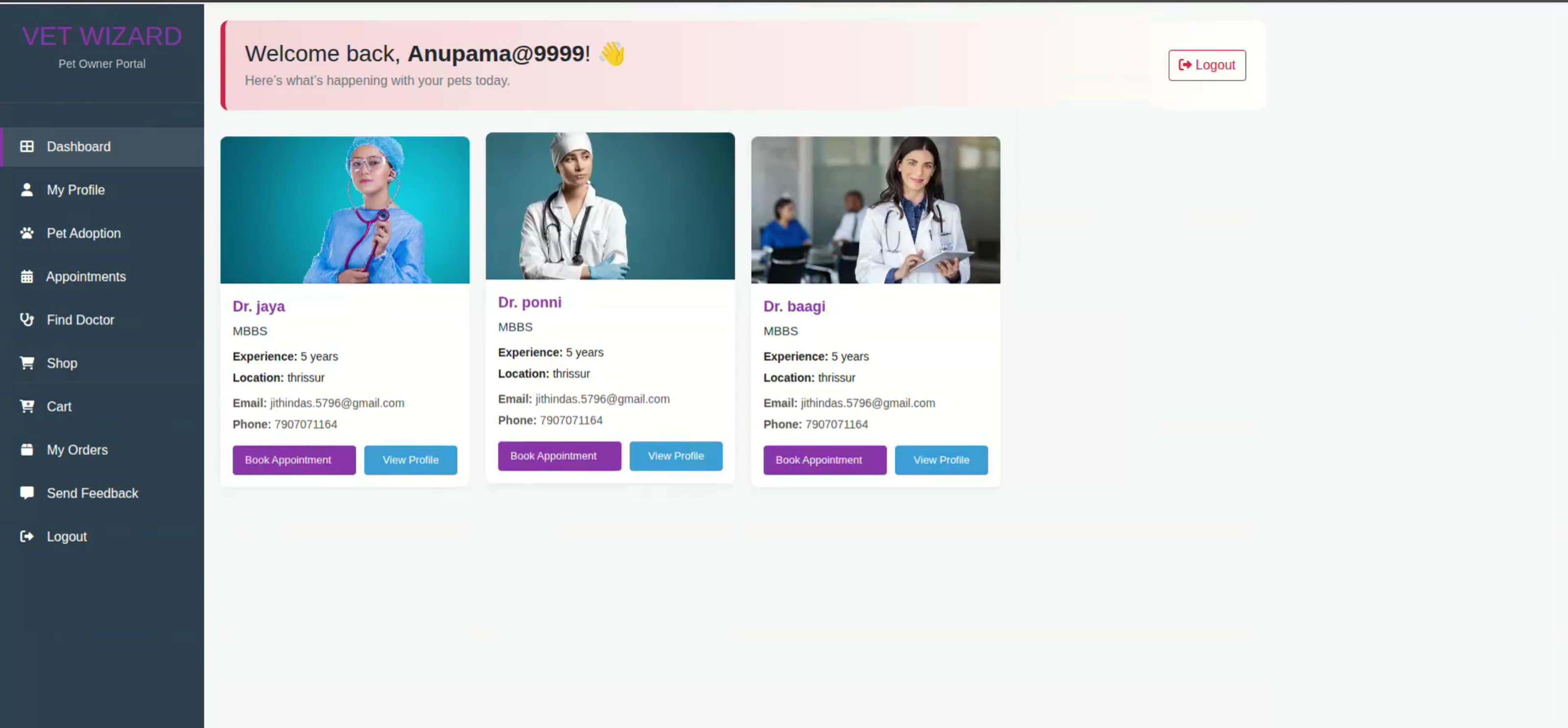 Screenshot 4 of Vetinary Appoinment System