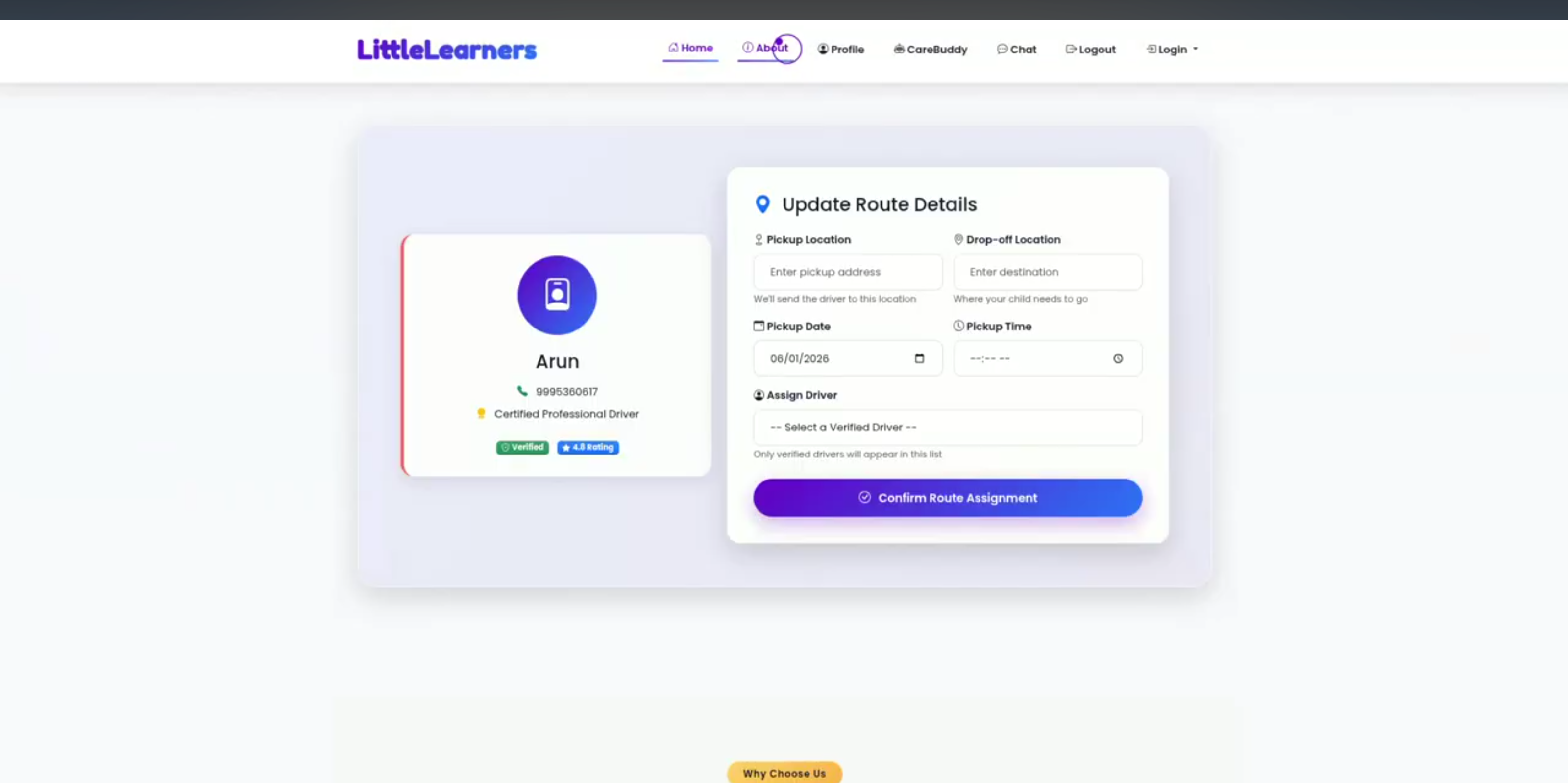 Screenshot 4 of Little Learners – Child Transportation and Daycare Management System