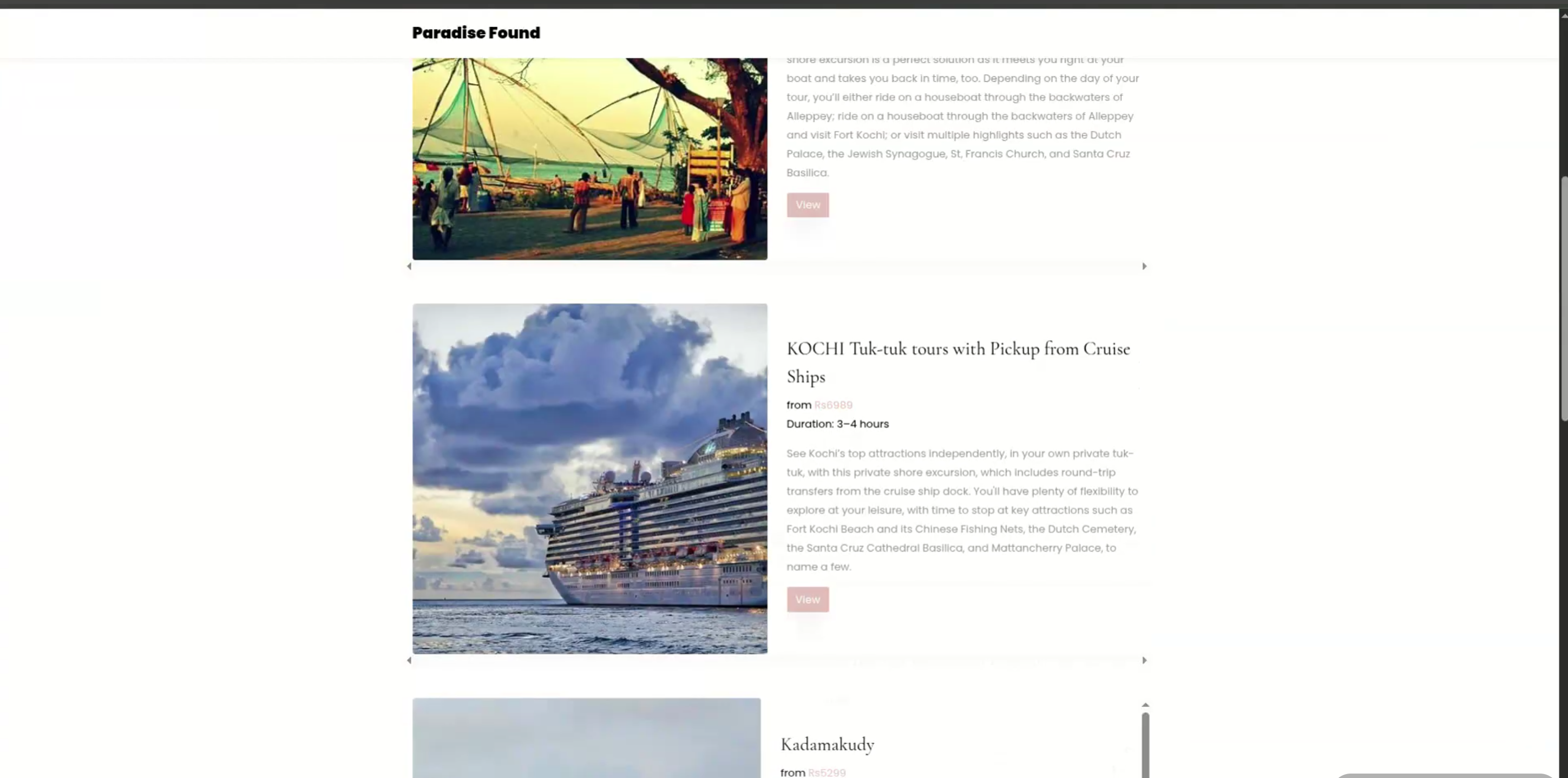 Screenshot 2 of Paradise Found – Smart Travel & Tour Package Management System